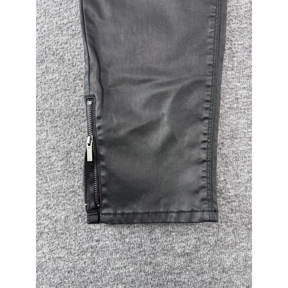 White House Black Market Skimmer Black Coated Ankle Zip Pants Womens 8 - Picture 7 of 10